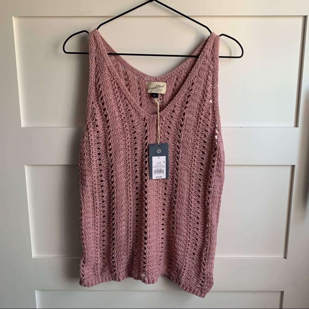 UNIVERSAL THREAD | NWT Boho Pink Chunky Knit V-Neck Tank Top Small